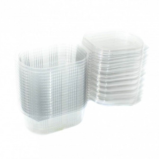 Sosiera cu Capac Atasat din Pet, 50 ml, 100 Buc/Set