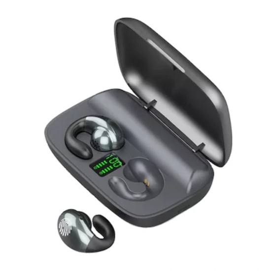 Casti Wireless Semi-In-Ear, Limitare Zgomot Fundal, Rezistente la Apa, Bluetooth 5, Negre