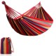 Hamac din Bumbac, pentru Doua Persoane, Suporta Maxim 180 kg, 260 x 150 cm, Sfori Ancorare Copac, Husa Hamac, Multicolor