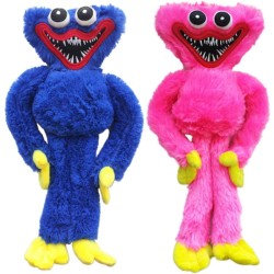 Set 2 Jucarii de Plus, ASKSA, Kissy Missy, Albastru si Roz , 40 cm