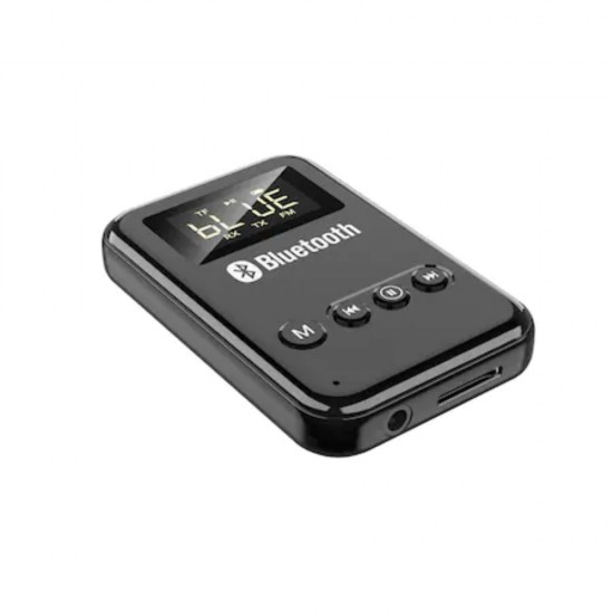 Mini Adaptor si Receptor Bluetooth, Modulator FM, Slot Card TF, Negru