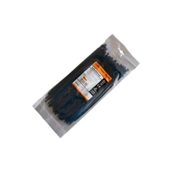 Colier de Fixare din Nylon, 3,6x200 mm, Negru, 100 Buc