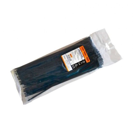 Colier de Fixare din Nylon, 4,8x300 mm, Negru, 100 Buc