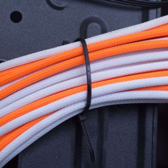 Colier de Fixare din Nylon, 4,8x370 mm, Negru, 100 Buc