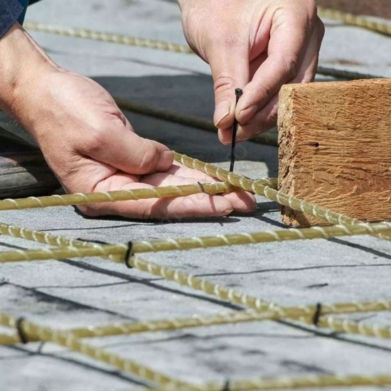 Colier de Fixare din Nylon, 7,6x370 mm, Negru, 100 Buc