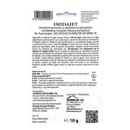 Insecticid Homevo Muste, 10 g