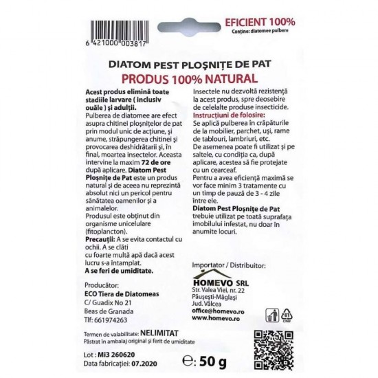 Insecticid Homevo Plosnite de Pat, 50 g