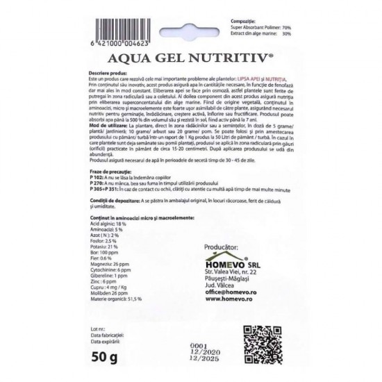 Homevo Bio Antiseceta Fertilizator, 200 g