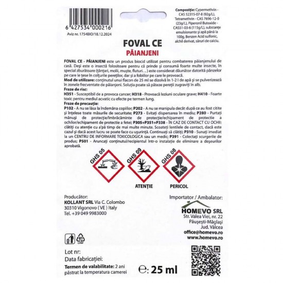 Insecticid Homevo Paianjeni