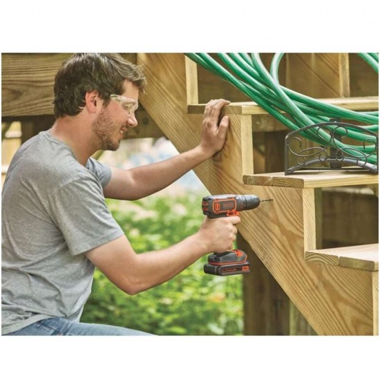 Masina de Insurubat si Gaurit Black+Decker BDCDC18KB-QW, 2 Acumulatori, 1.5Ah, 18V, cu Valiza