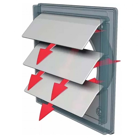 Karro Grila Aerisire Gravitationala, 170mmx170mm, Alb