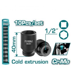Total - Set Chei Tubulare De Impact - 10 Buc - 10-