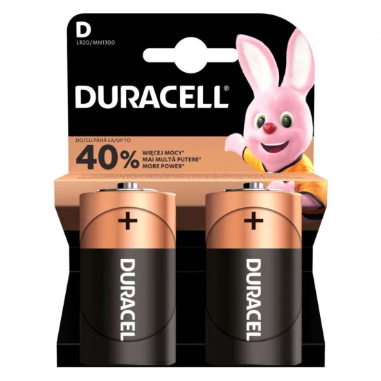 Baterii DURACELL ALCALINE LR20, 2 Buc/Set, Ambalat in Blister