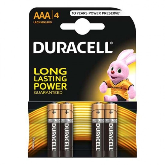 Baterii DURACELL ALCALINE LR03, 4 Buc/Set, Ambalat in Blister
