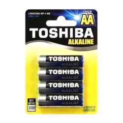 Baterii TOSHIBA ALCALINE LR06, 4 Buc/Set, Ambalat in Blister Baterii TOSHIBA ALCALINE LR06, 4 Buc/Set, Ambalat in Blister