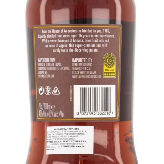 Rom Angostura 1787, 15 Ani, 0.7 L