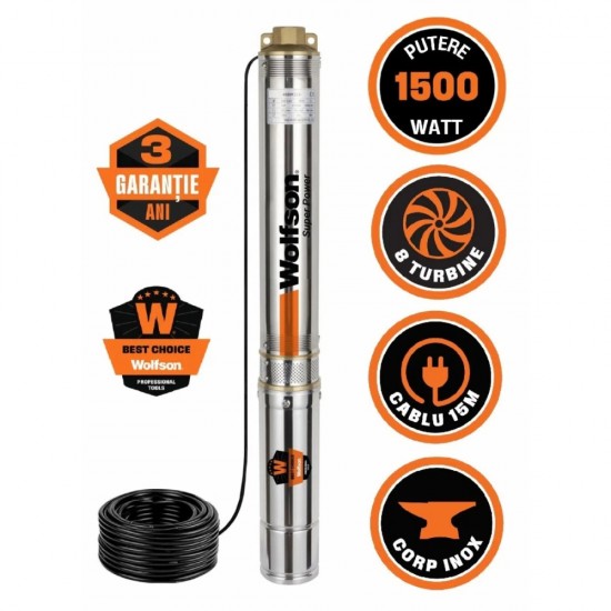 Wolfson - Pompa Submersibila Apa Curata 8 Turbine Pm-1500