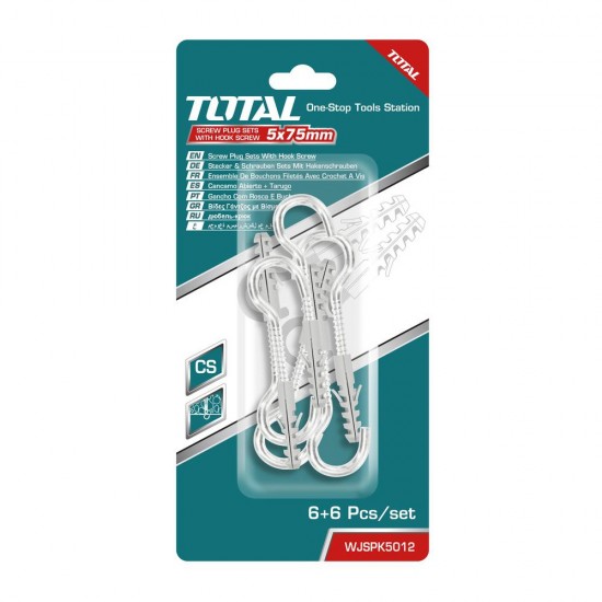 Total - Set Dibluri Cu Suruburi Tip Carlig - 6buc