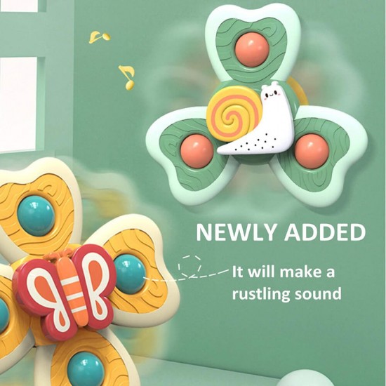 Spinner pentru Copii, Melc, 3 Laturi, Silicon Verde