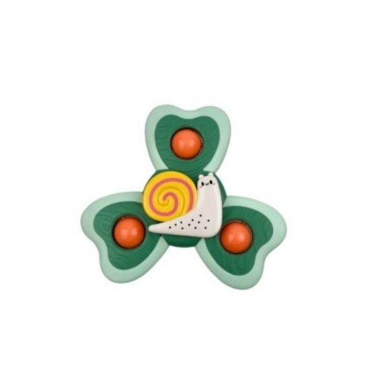Spinner pentru Copii, Melc, 3 Laturi, Silicon Verde