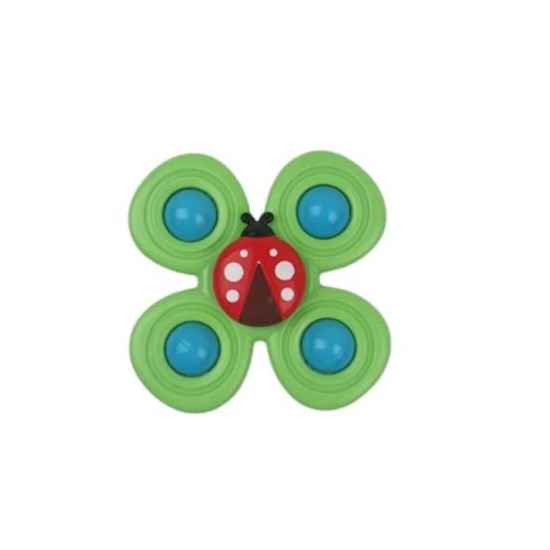 Spinner pentru Copii, Buburuza, 4 Laturi, Silicon Verde