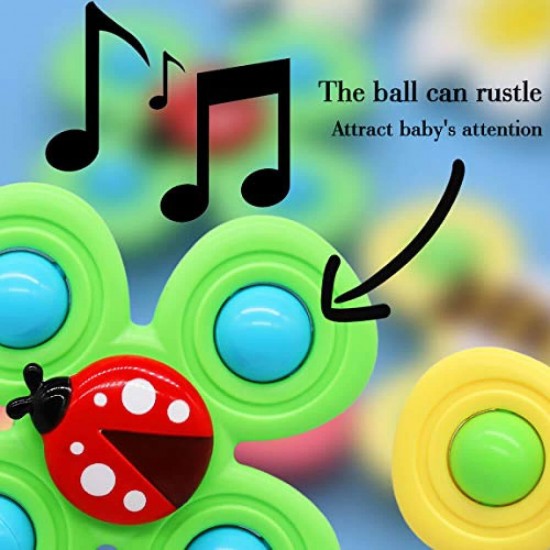 Spinner pentru Copii, Buburuza, 4 Laturi, Silicon Verde