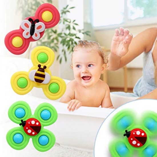 Spinner pentru Copii, Buburuza, 4 Laturi, Silicon Verde