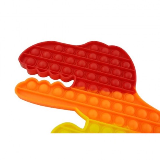 Jucarie Pop It Now & Flip It, Dinozaur Urias, Silicon, Culori Mixte