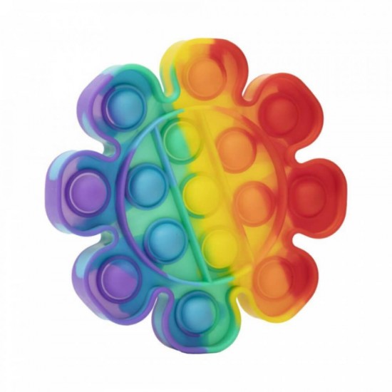 Jucarie Pop It Now & Flip It, Floare, Silicon Multicolor