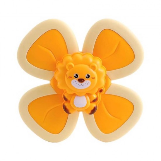 Spinner pentru Copii, Leu, 4 Laturi, Silicon Galben