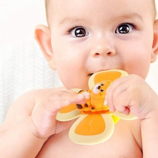 Spinner pentru Copii, Leu, 4 Laturi, Silicon Galben