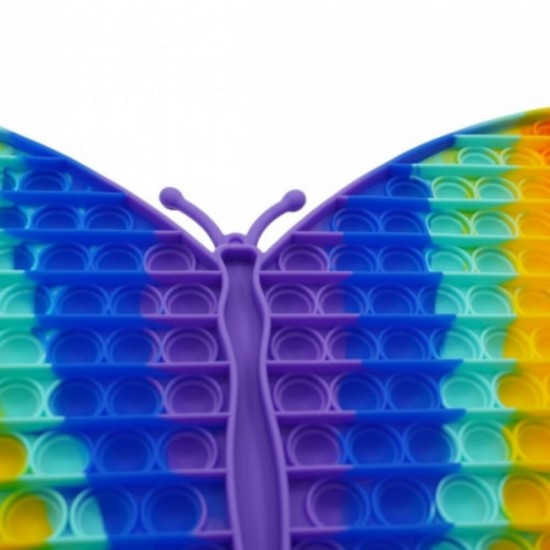 Jucarie Pop It Now & Flip It, Fluture Urias, Silicon Multicolor