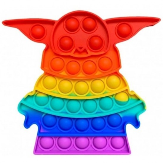 Jucarie Pop It Now & Flip It, 30 cm, Baby Yoda, Silicon Multicolor