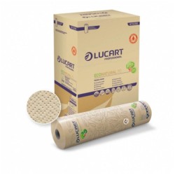 Rola Cearsaf Lucart Eco, 2 Straturi, 55x35 cm, 228 Foi/Rola, Lungime Rola 80m, din Fibre Regenerate, Rola Cearsafuri Hartie, Rola Hartie Pat, Cearsafuri si Role Pat Masaj, Cearsaf Hartie de Unica Folosinta, Consumabile Sanitare