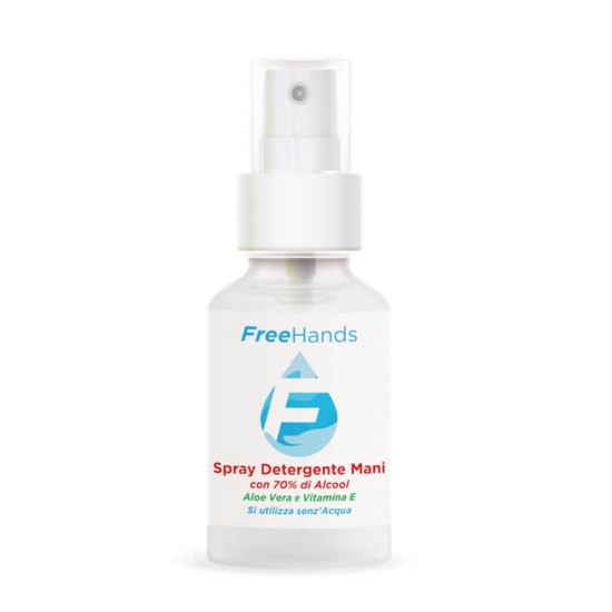 Spray Dezinfectant Antibacterian FREEHANDS, 70 ml, Aloe/ Vitamina E, Spray Antibacterian de Maini, Spray Dezinfectant de Maini, Solutii Antibacteriene de Maini, Solutii Spray Igienizante de Maini, Solutii Spray pentru Curatarea Mainilor