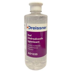 Gel Hidroalcoolic Igienizant DREISSNER, 500 ml, Geluri Antibacteriene pentru Maini, Gel Antibacterian pentru Maini, Gel Profesional pentru Dezinfectare Maini, Dezinfectant Gel cu Alcool, Dezinfectant Gel pentru Maini, Geluri Dezinfectante pentru Maini