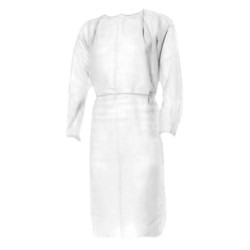 Halate Reutilizabile Vizitatori, L, 5 Buc/Set, cu Elastic Incheieturi si Legaturi Spate, Polipropilena, Culoare Alba, Halate pentru Vizitatori, Halate Reutilizabile, Halate de Protectie pentru Vizitatori, Halate de Protectie cu Elastic