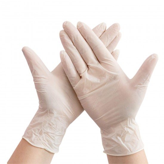 ManusI Latex Marimea M, 100 Buc/Cutie, Manusi Usor Pudrate, Culoare Alba, Manusi Curatenie, Manusi de Protectie, Manusi M, Manusi Unica Folosinta, Manusi din Latex de Unica Folosinta, Manusi Latex M, Manusi Albe