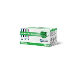 Set 50 Masti Medicale Serix, Tip 2R, 3 Straturi, de Unica Folosinta, Verde