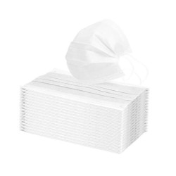 Set 50 Masti Textile de Protectie Reutilizabile, Polipropilena Netesuta in 2 Straturi, 8x19 cm, Culoare Alba, Prindere cu Elastic, Masti Protectie Reutilizabile, Masca Textila de Protectie, Masti de Protectie Respiratorie Reutilizabile