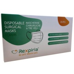 Set 25 Masti Protectie Faciala REXPIRIA GS003, Unica Folosinta, Polipropilena Netesuta cu Elastic si Trei Straturi, Albastre, Masca Faciala Unica Folosinta, Masca Protectie Faciala Unica Folosinta, Masca Protectie Respiratorie
