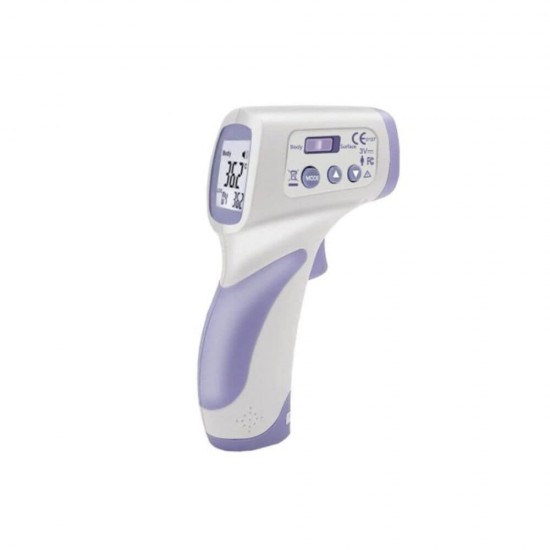 Termometru Digital Infrarosu CEM Fara Contact, Display LCD cu Iluminare din Spate, Culoare Alb/Mov, Termometru Fara Contact, Termometru Digital Copii, Termometru Copii Frunte, Cel Mai Bun Termometru Digital, Termometru Infrarosu Copii