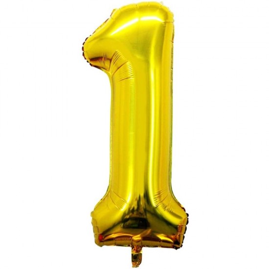 Balon Cifra 1, 66 cm, Auriu, Balon Cifra 1, Baloane Cifra 1, Baloane Cifre, Baloane Figurine, Balon Figurina Cifra, Baloane, Balon Folie, Baloane Heliu, Baloane Petrecere, Baloane Petrecere Cifre, Baloane Decor
