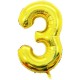 Balon Cifra 3, 66 cm, Auriu, Balon Cifra 3, Baloane Cifra 3, Baloane Cifre, Baloane Figurine, Balon Figurina Cifra, Baloane, Balon Folie, Baloane Heliu, Baloane Petrecere, Baloane Petrecere Cifre, Baloane Decor