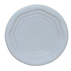 Farfurii din Plastic Alabala, Diametru 17 cm, 24 Buc/Set, Culoare Alba, Farfurii Unica Folosinta pentru Catering, Farfurii din Plastic pentru Desert, Farfurii Plastic de Unica Folosinta, Farfurii pentru Catering