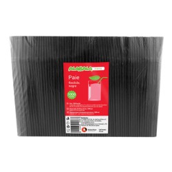 Set 1000 Paie Flexibile, 240x5 mm, Culoare Neagra, Paie de Baut din Plastic, Paie Plastic pentru Sucuri, Paie de Baut pentru Bar, Paie Negre din Plastic, Paie din Plastic, Accesorii pentru Bar, Set de Paie pentru Bauturi, Set Paie de Plastic