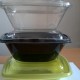 Set 50 Caserole Patrate cu Capac, 1000 g, Plastic Negru
