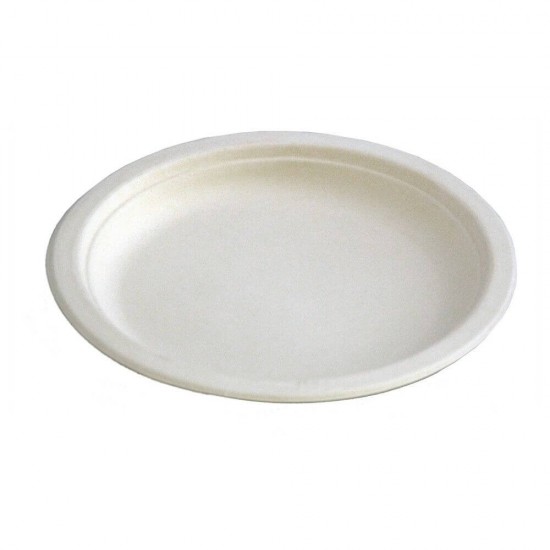 Set 50 Farfurii Albe Biodegradabile MONTELI 22 cm, Farfurii Reciclabile pentru Catering, Farfurii Ecologice Plate, Farfurii Biodegradabile de Unica Folosinta, Farfurii Biodegradabile pentru Catering, Platouri Biodegradabile, Platouri de Unica Folosinta