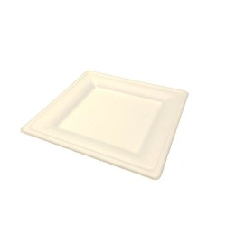 Set 50 Farfurii Biodegradabile Patrate, 15 cm, Trestie de Zahar Set 50 Farfurii Biodegradabile Patrate, 15 cm, Trestie de Zahar