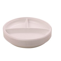 Farfurie Alba cu 3 Compartimente din Trestie de Zahar, Diametru 25 cm, 50 Buc/Set, Farfurie cu 3 Compartimente pentru Meniu, Farfurie Rotunda de Unica Folosinta, Farfurii Compartimentate Biodegradabile, Farfurie cu 3 Compartimente pentru Fast- Food Farfurie Alba cu 3 Compartimente din Trestie de Zahar, Diametru 25 cm, 50 Buc/Set, Farfurie cu 3 Compartimente pentru Meniu, Farfurie Rotunda de Unica Folosinta, Farfurii Compartimentate Biodegradabile, Farfurie cu 3 Compartimente pentru Fast- Food